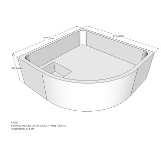 Schröder Duschwannenträger für Cola R 90x90