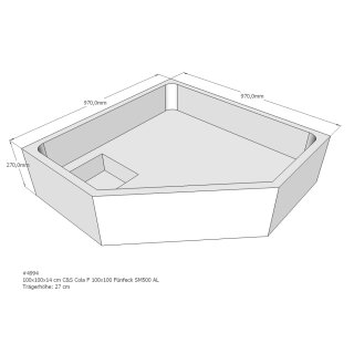 Schröder Duschwannenträger für Cola F 100x100