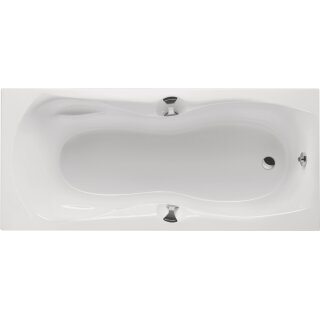 Schröder Rechteckwanne Tulu 160x75x42,5 cm weiß mit Griffe Chrom