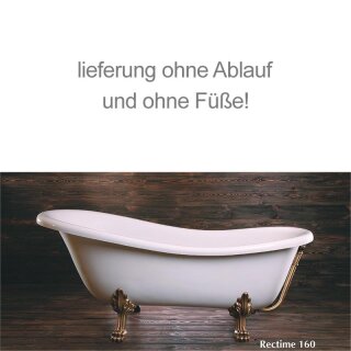 Schröder Retro Style Badewanne Rectime 160x78x42,5 cm weiß