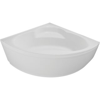 Schröder Eckwanne Apollo 130x130x43,5 cm weiß inkl. Trägergestell und Schürze, Bauhöhe: 63 cm