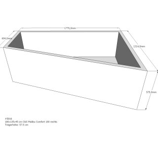 Schröder Badewannenträger für Malibu Comfort 180x135 rechts