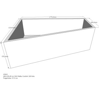 Schröder Badewannenträger für Malibu Comfort 180x135 links