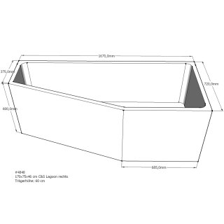 Schröder Badewannenträger für Lagoon 170x75 rechts