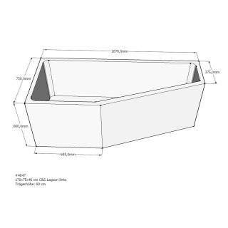 Schröder Badewannenträger für Lagoon 170x75 links