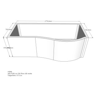 Schröder Badewannenträger für Flora 180 rechts