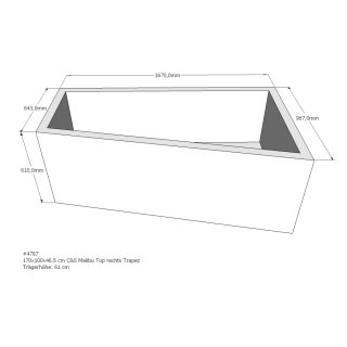 Schröder Badewannenträger für Malibu Top 170x100 rechts