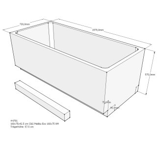 Schröder Badewannenträger für Malibu Eco 160x75