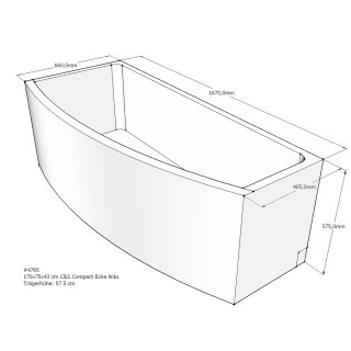 Schröder Badewannenträger für Compact links