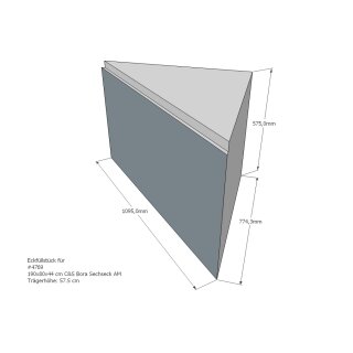 Schröder Übereckfüllstück für Badewannenträger Bora 190