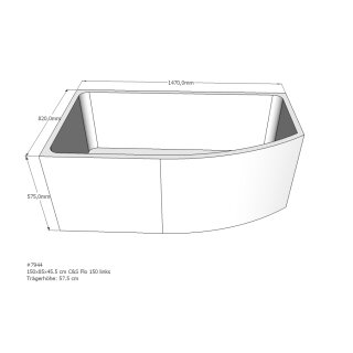 Schröder Badewannenträger für Flo 150 links
