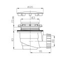 Duschwannensiphon, 90mm, schwarz matt