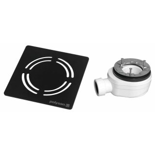 FLEXIA Duschwannensiphon, 90mm, DN40, schwarz