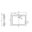 TECMI Gussmarmor-Duschwanne 100x70x3 cm