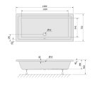 DEEP Rechteck-Duschwanne 160x75x26cm, tief, weiss