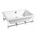 DEEP Rechteck-Duschwanne 130x75x26cm, tief, weiss mit Rahmengestell
