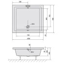 DEEP Rechteck-Duschwanne 100x90x26cm, tief, weiss mit Rahmengestell