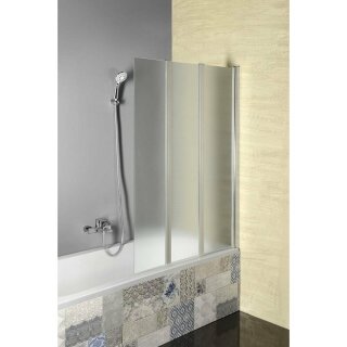 Badewannenfaltwand 1000x1400 mm, Chrom, Echtglas