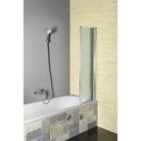Badewannenfaltwand 1000x1400 mm, Chrom, Echtglas