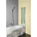 Badewannenfaltwand 1000x1400 mm, Chrom, Echtglas