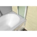 Badewannenfaltwand 1000x1400 mm, Chrom, Echtglas