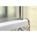 Badewannenfaltwand 1000x1400 mm, Chrom, Echtglas