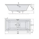 MARLENE SLIM Rechteckwanne 190x90x48cm, weiss