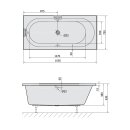 ASTRA B SLIM Rechteckwanne 165x75x48cm, weiss