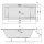 KVADRA Badewanne mit Rahmengestell 170x80x47cm, weiss