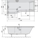 Raumsparwanne Versys 170x85/70cm mit Styroporträger...