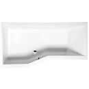 Raumsparwanne Versys 170x85/70cm mit Styroporträger und Duschkabine, links