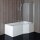Raumsparwanne Versys 170x85/70cm mit Styroporträger und Duschkabine, rechts,