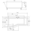 Raumsparwanne Versys 160x85/70cm mit Styroporträger...