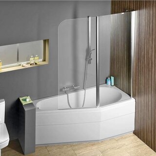 Raumspar Badewanne Tigra mit Duschzone 150x75cm, rechts, weiss, Komplett-Set