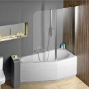 Raumspar Badewanne Tigra mit Duschzone 150x75cm, rechts,...