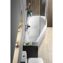 Raumspar Badewanne Tigra mit Duschzone 150x75cm, rechts, weiss, Komplett-Set