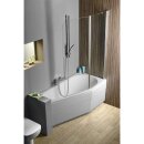 Raumspar Badewanne Tigra mit Duschzone 150x75cm, links, weiss, Komplett-Set