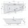 ANDRA L SLIM asymmetrische Badewanne 170x90x45cm, weiss