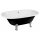 REGATA Freistehende Badewanne 175x85x61cm, Füsse Chrom matt, schwarz/weiss