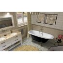 REGATA Freistehende Badewanne 175x85x61cm, Füsse bronze, schwarz/weiss