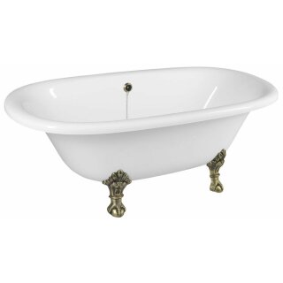 REGATA Freistehende Badewanne 175x85x61cm, Füsse bronze,