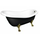 RETRO Freistehende Badewanne schwarz/weiss, 169x75x72cm,...