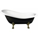 RETRO Freistehende Badewanne schwarz/weiss, 169x75x72cm,...