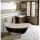 RETRO Freistehende Badewanne 158x73x72cm, Füsse Chrom, schwarz/weiss