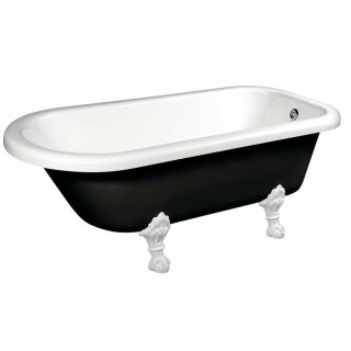 FOXTROT Freistehende Badewanne 170x75x64cm, Füsse weiss, schwarz/weiss