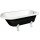FOXTROT Freistehende Badewanne 170x75x64cm, Füsse weiss, schwarz/weiss