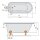 FOXTROT Freistehende Badewanne 170x75x64cm, Füsse weiss, schwarz/weiss