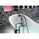 RETRO Freistehende Badewanne 169x75x72cm, Füsse Chrom, schwarz/weiss