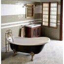 RETRO Freistehende Badewanne 169x75x72cm, Füsse Chrom, schwarz/weiss