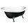 RETRO Freistehende Badewanne 169x75x72cm, Füsse Chrom, schwarz/weiss